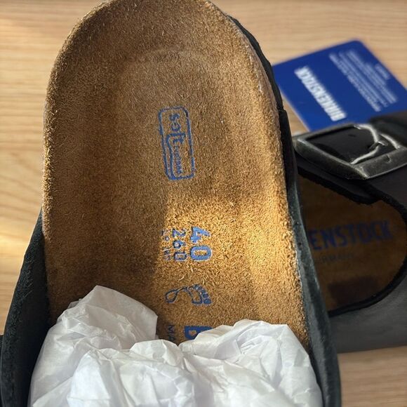 Birkenstock Arizona Soft Footbed Smooth Leather Sandals 40 L-9 M-7 Unisex NWT - Picture 3 of 10